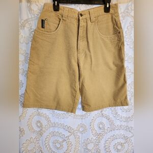 VTG Bullhead Mens 31 100% Cotton Carpenter Shorts Tan Flat Front Y2K Skater 90s